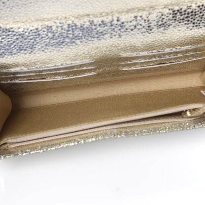 Jimmy Choo Glitter Fabric Large Riane Clutch Champagne 4 of 8