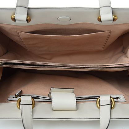 Gucci Calfskin Matelasse Studded Medium GG Marmont Tote White 5 of 10