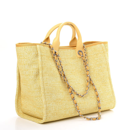 Chanel Canvas Medium Deauville Tote Light Yellow 4 of 9