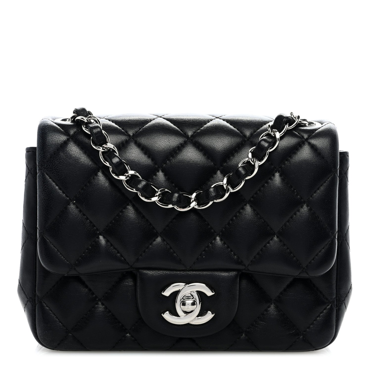 Chanel Lambskin Quilted Mini Square Flap Black 1 of 9