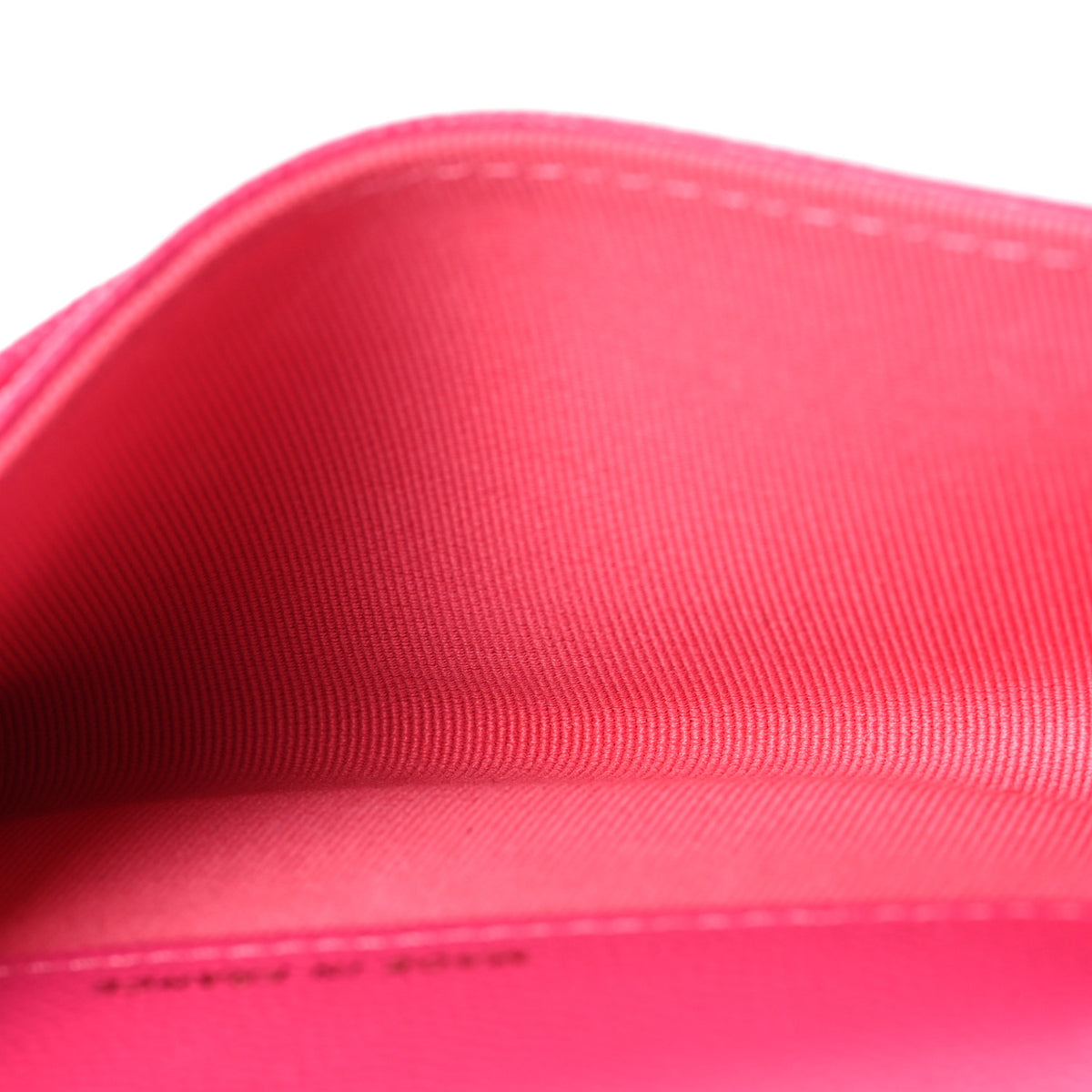 Caviar Quilted Flap Card Holder Wallet Dark Pink