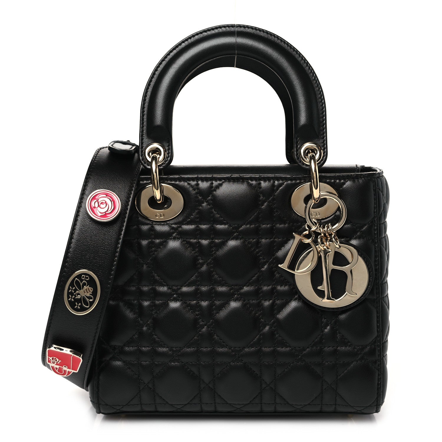 Christian Dior Lambskin Cannage Small Lucky Badges My Lady Dior Black 1 of 10
