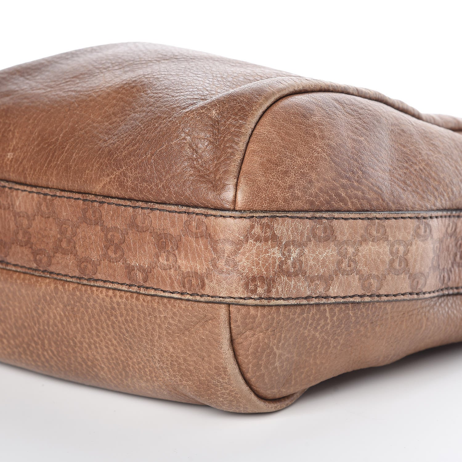 Gucci Pebbled Calfskin Guccissima Medium Bamboo Bar Hobo Light Brown 13 of 17