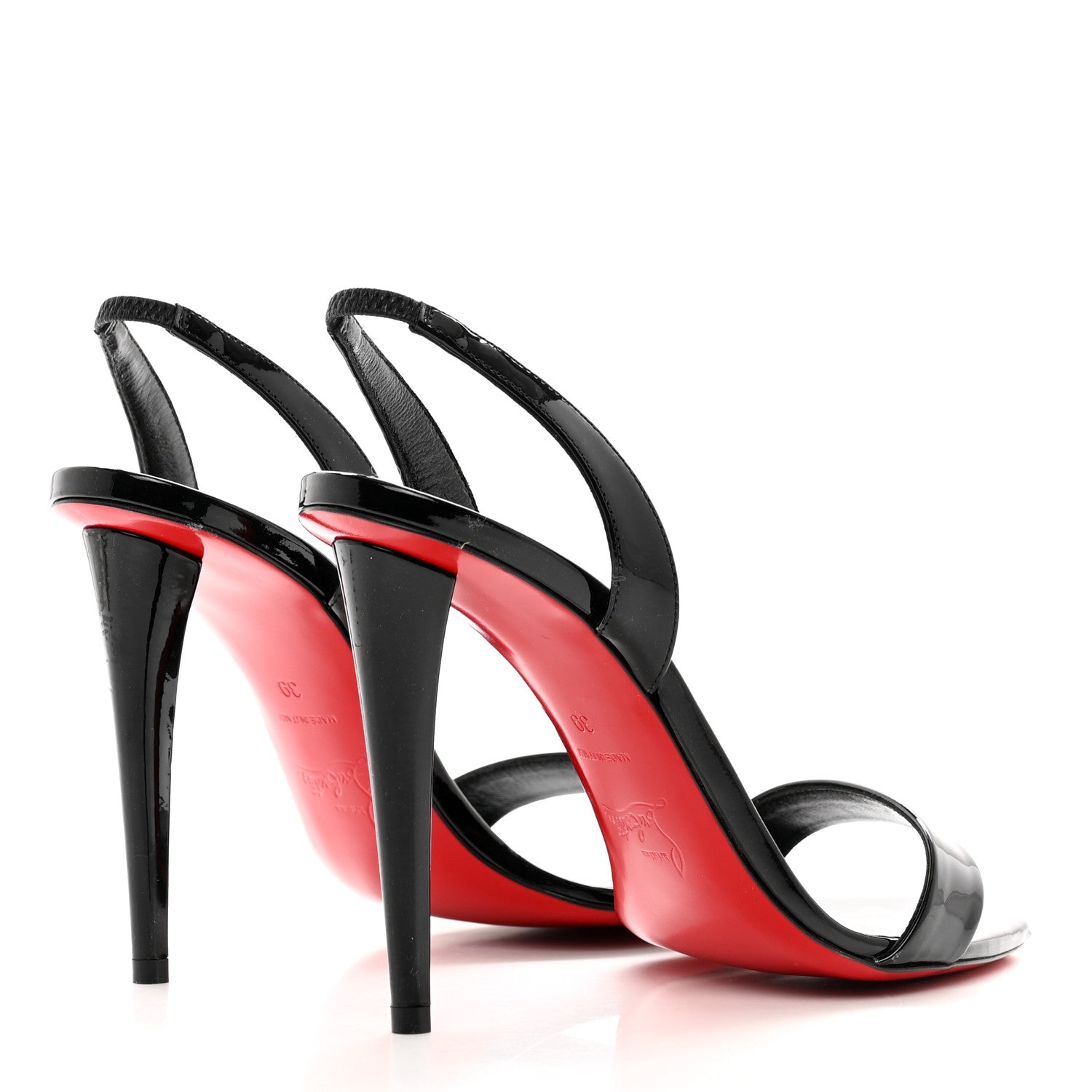 Christian Louboutin Patent Marylin Stiletto Halter Sandals 39 Black 4 of 7