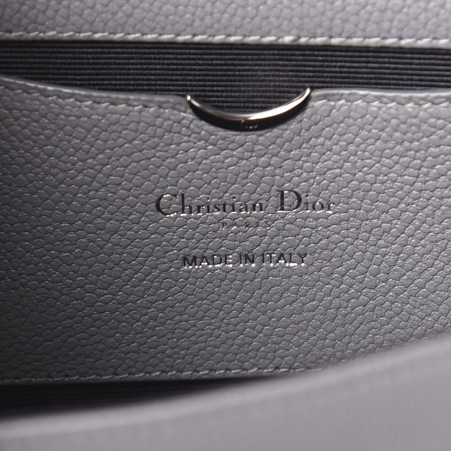 Grained Calfskin Large Diorama Croisiere Chain Wallet Grey