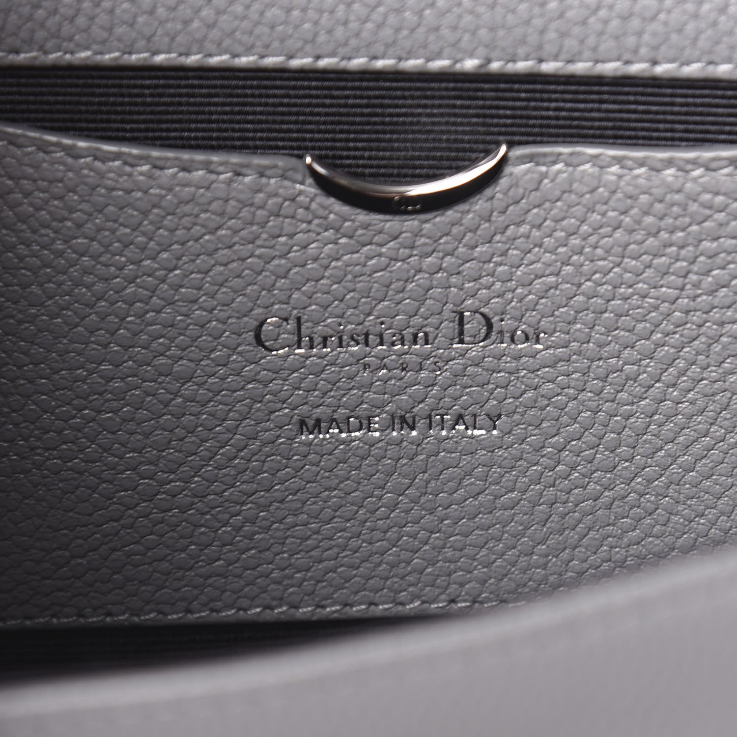 Christian Dior Grained Calfskin Large Diorama Croisiere Chain Wallet Grey 6 of 9