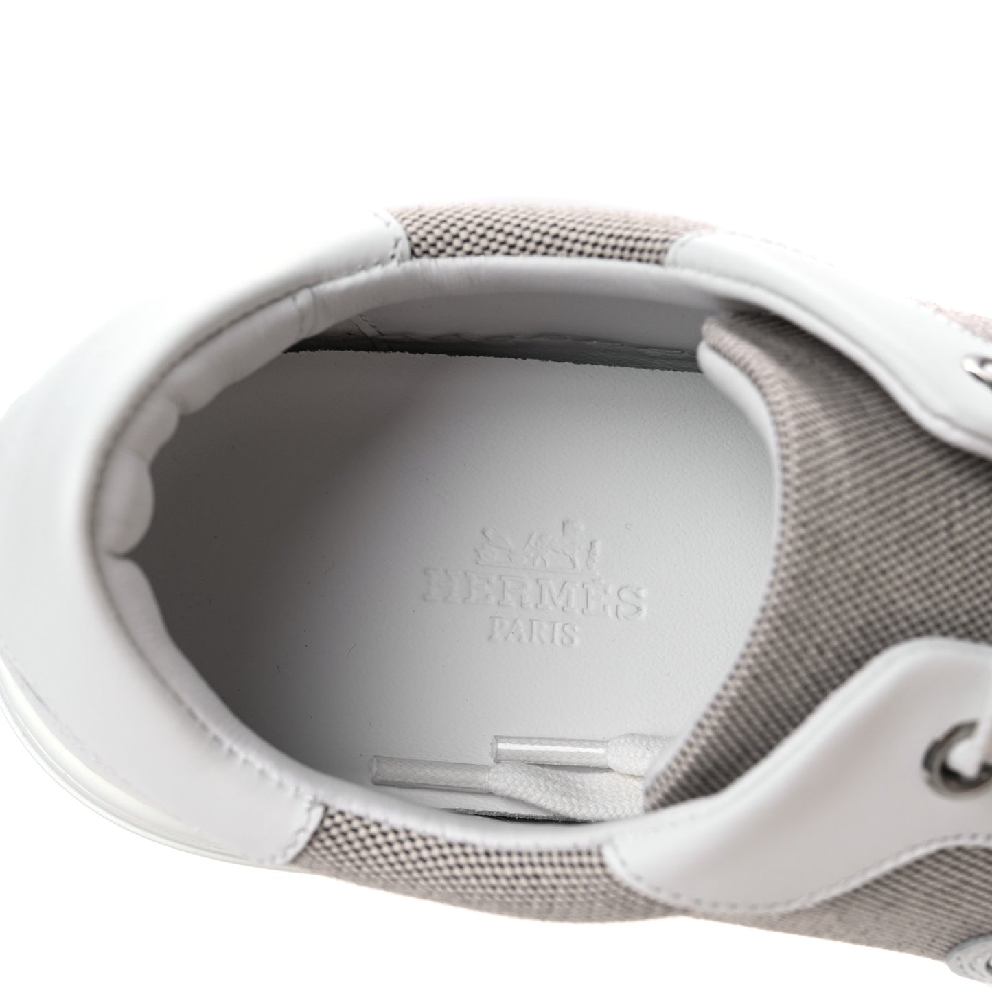 Calfskin Canvas Day Sneakers 36 Prunoir White