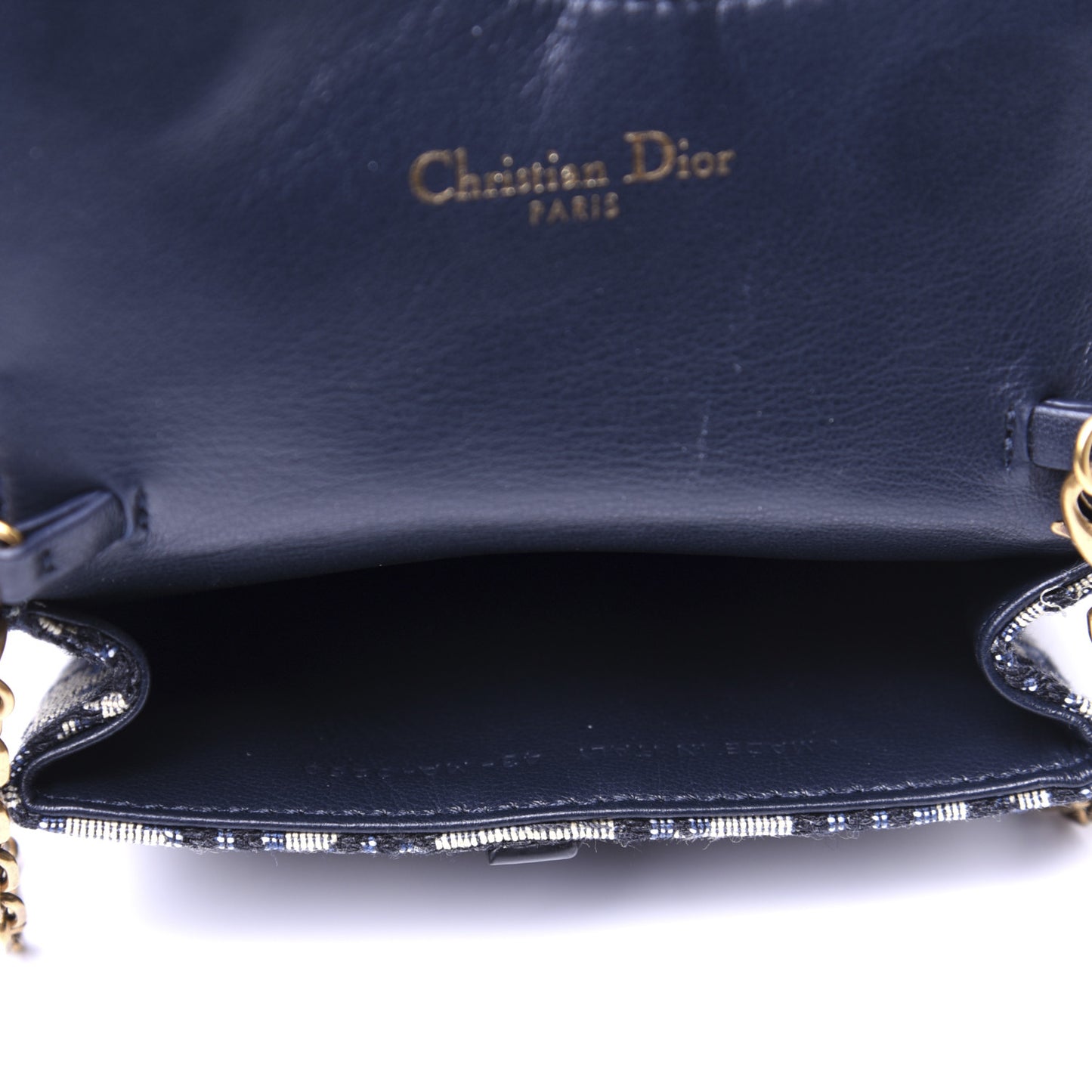 Oblique Nano Saddle Chain Pouch Blue