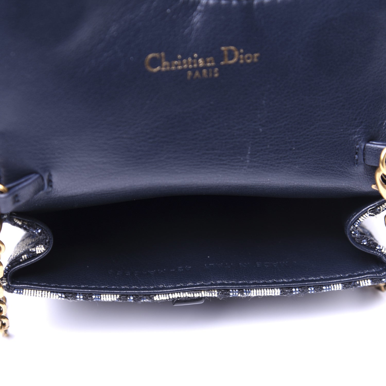 Christian Dior Oblique Nano Saddle Chain Pouch Blue 5 of 10