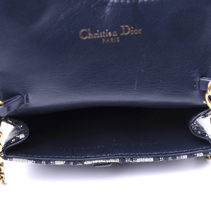 Christian Dior Oblique Nano Saddle Chain Pouch Blue 5 of 10