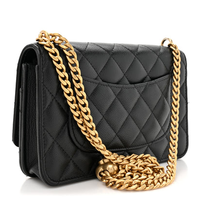 Chanel Caviar Quilted Sweetheart Wallet On Chain WOC Black 3 of 12