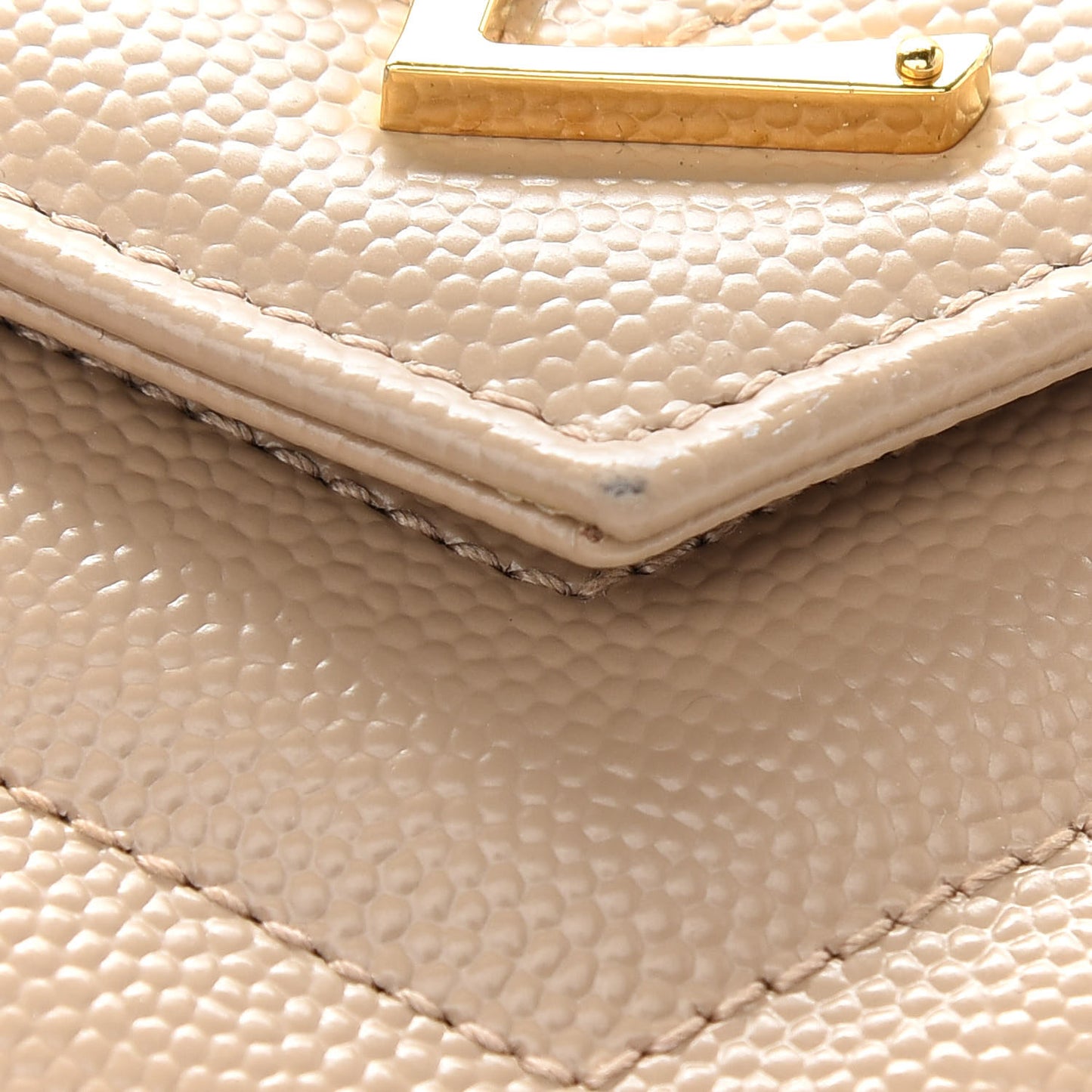 Grain De Poudre Matelasse Chevron Monogram Chain Wallet Nude Powder