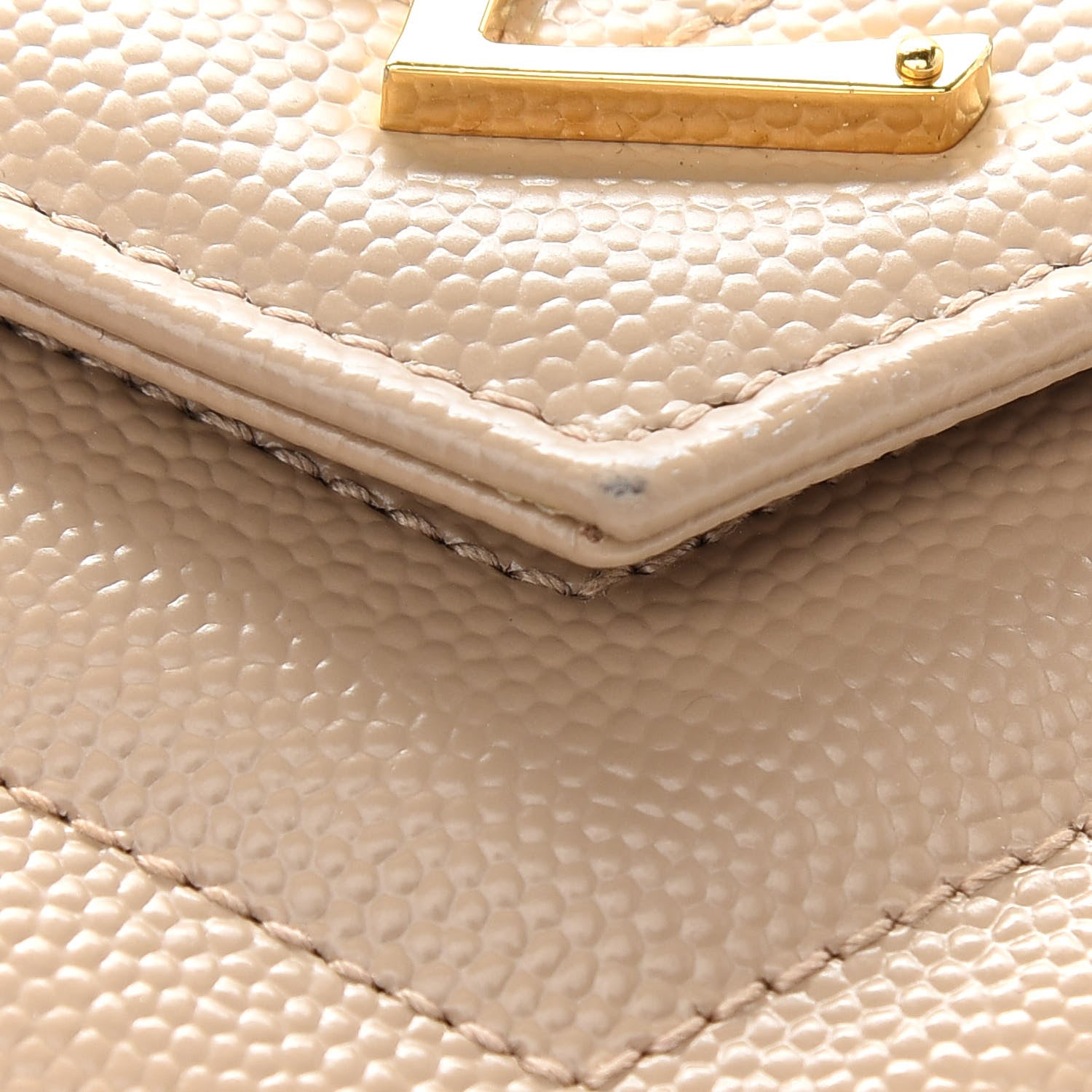 Saint Laurent Grain De Poudre Matelasse Chevron Monogram Chain Wallet Nude Powder 9 of 9