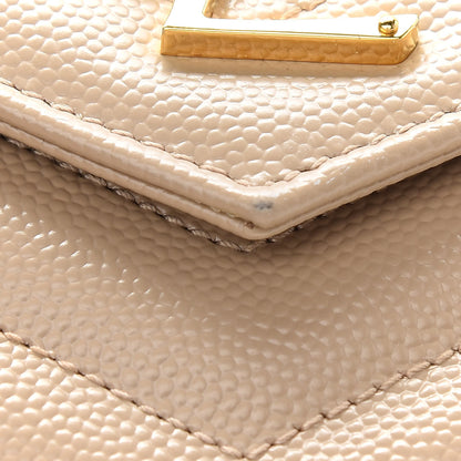 Saint Laurent Grain De Poudre Matelasse Chevron Monogram Chain Wallet Nude Powder 9 of 9