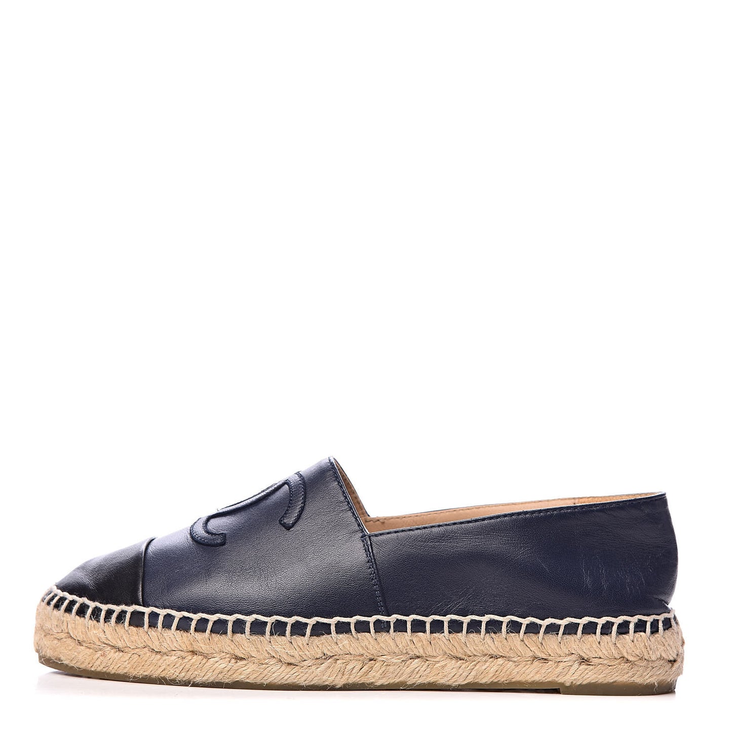 Lambskin CC Espadrilles 37 Navy Black