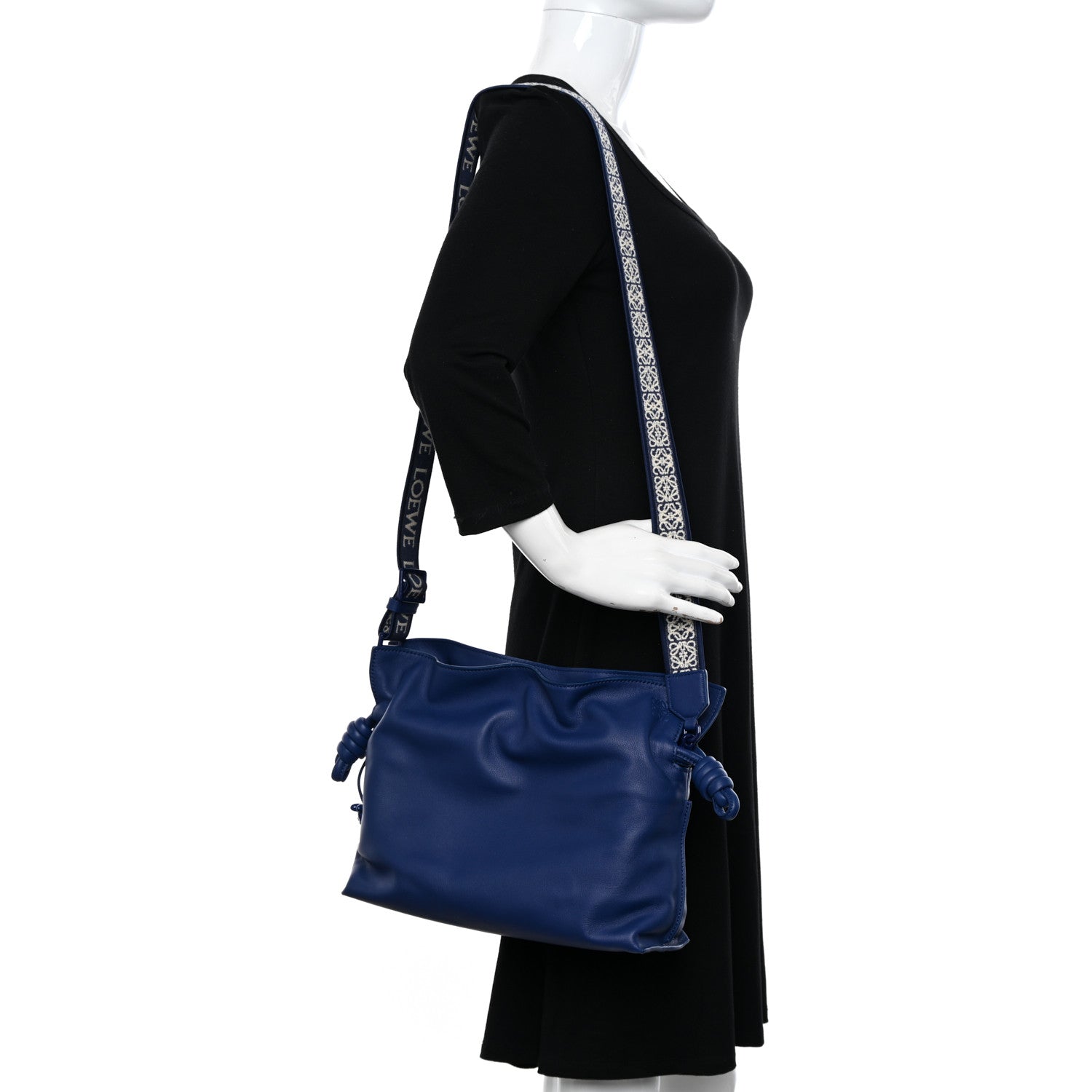 Loewe Satin Calfskin Monochrome Flamenco Knot Clutch Deep Purple Glaze 2 of 11