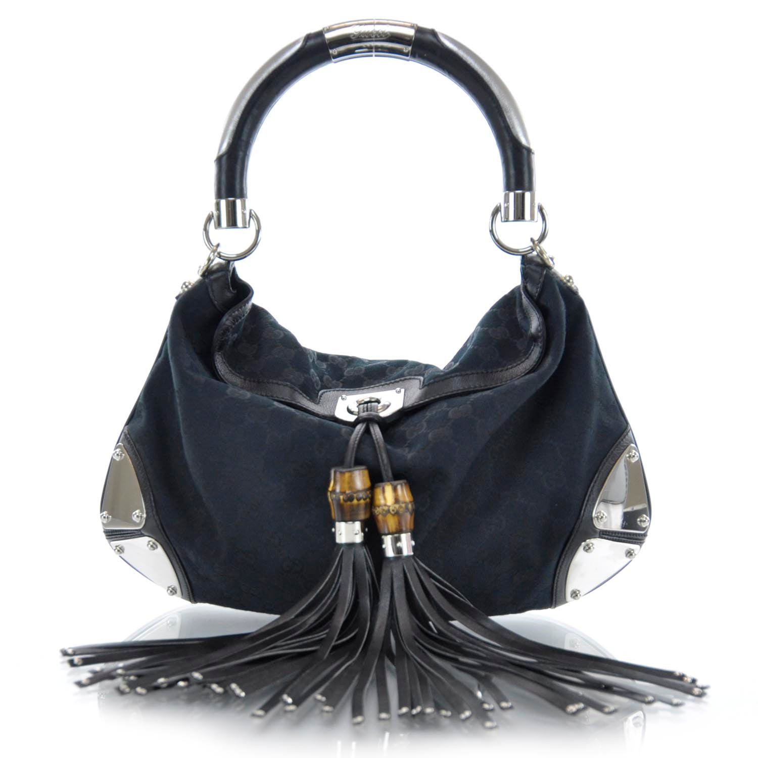 Gucci Monogram Medium Indy Hobo Black 1 of 10