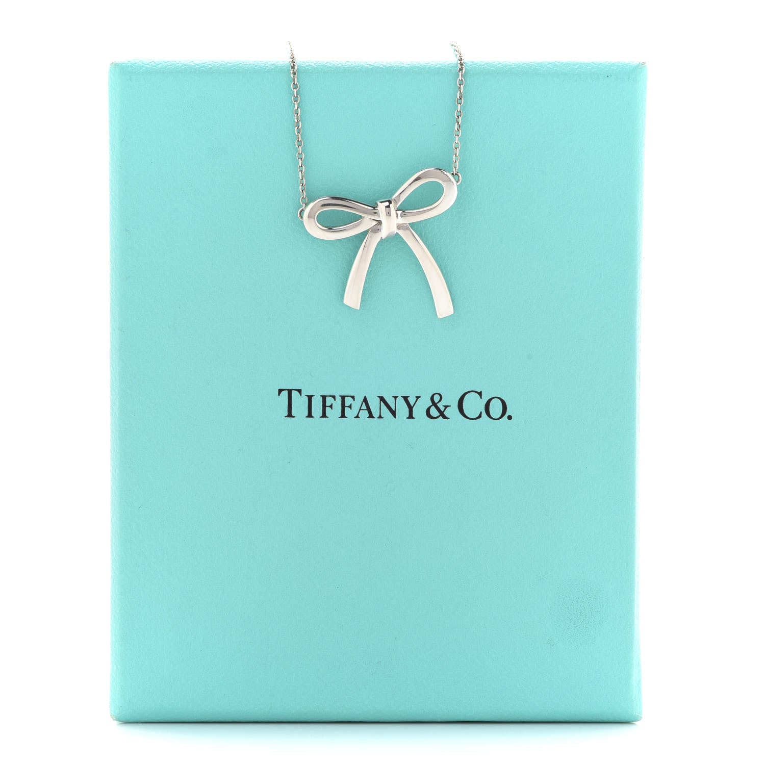 Tiffany Sterling Silver Bow Pendant Necklace 7 of 7