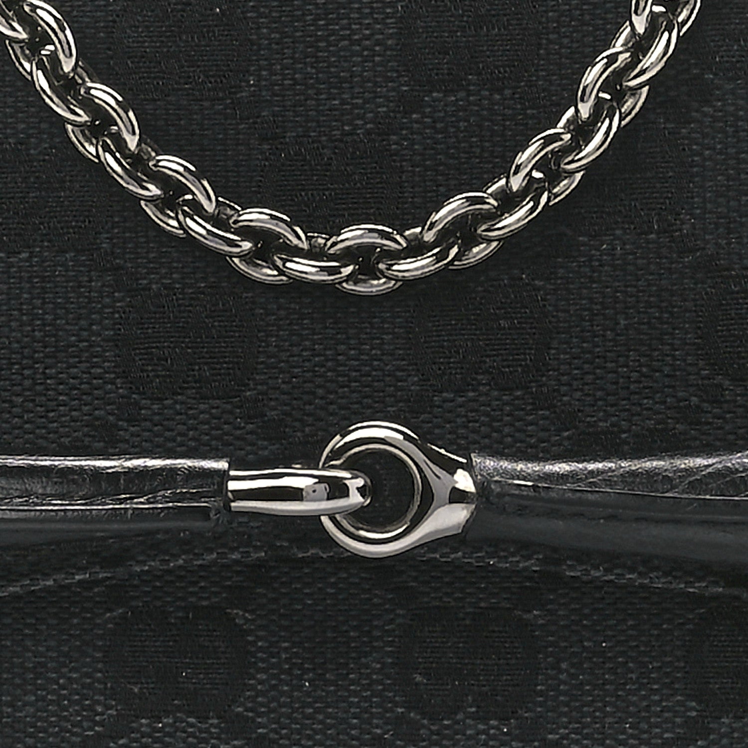 Gucci Monogram Horsebit Chain Clutch Black 8 of 11