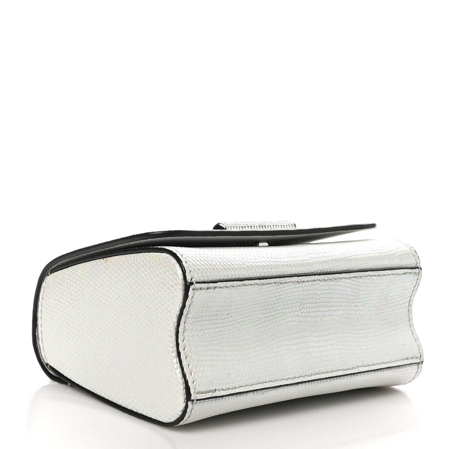 Iridescent Lizard Mini Swarovski Strass Twist Shoulder Bag