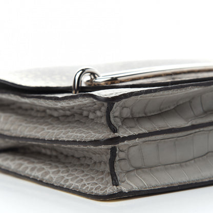 Hermes Matte Alligator Lizard Mini Sac Roulis Ombre Gris Perle 9 of 16