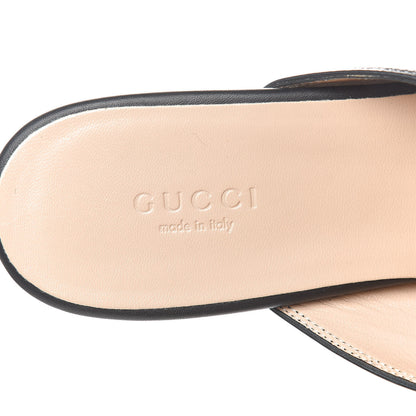 Gucci Calfskin Crystal Tiger Embroidered Princetown Slippers 37.5 Black 7 of 9