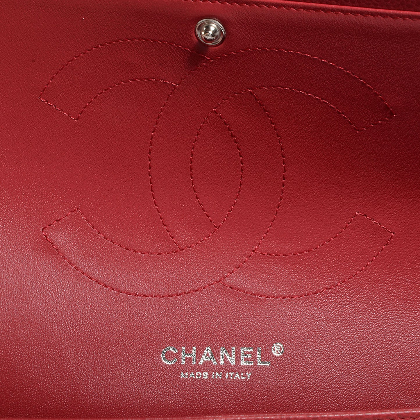 Caviar Jumbo Double Flap Dark Red