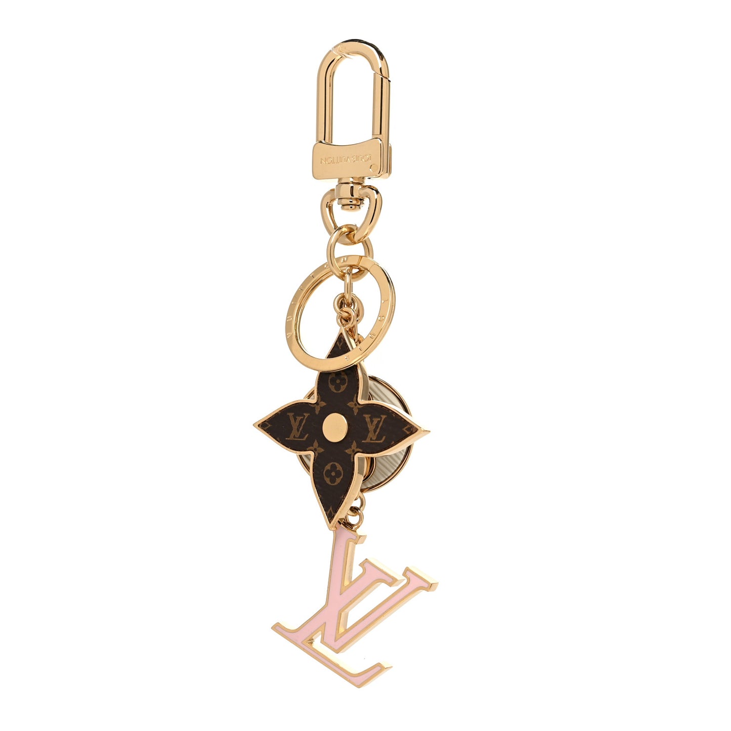 Metal Monogram Epi Spring Street Bag Charm Key Holder Gold