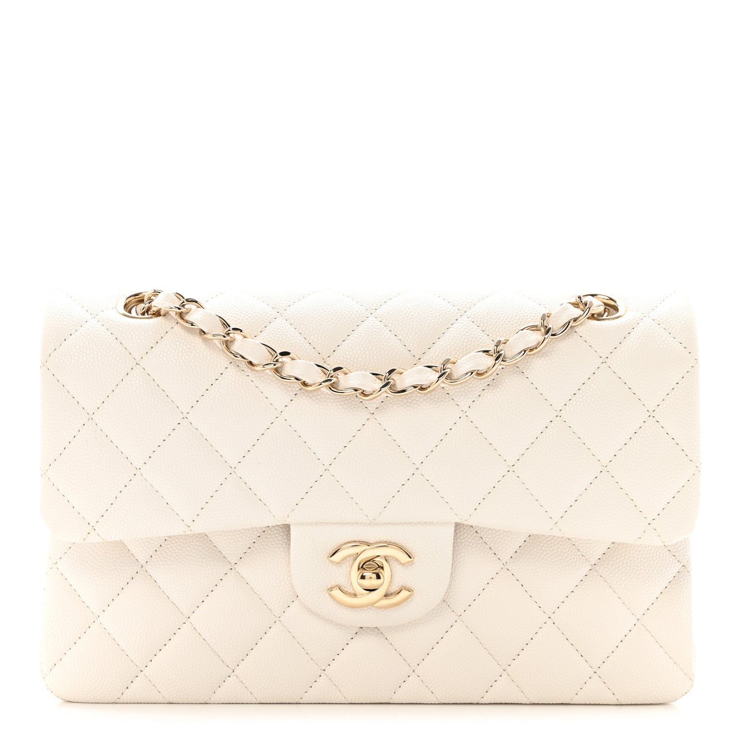 Chanel Caviar Quilted Small Double Flap White 1 of 10