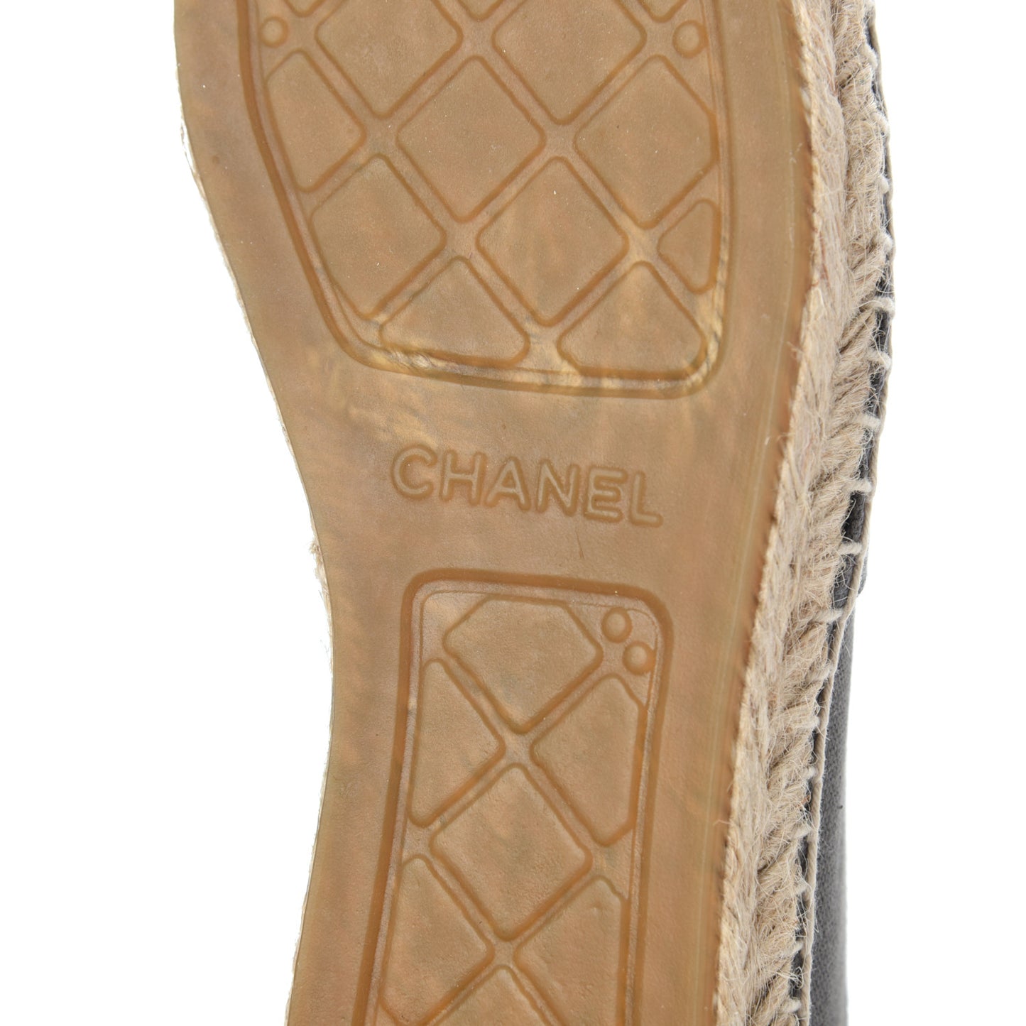 Canvas Grosgrain CC Espadrilles 39 Grey Black
