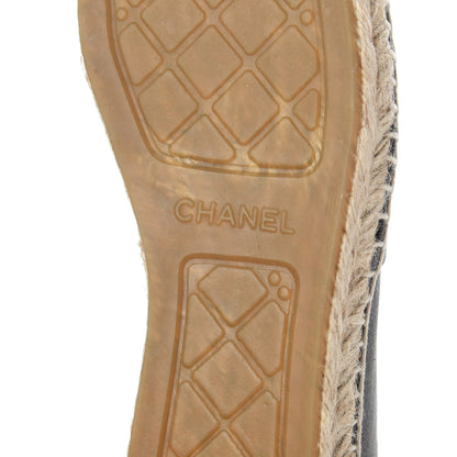 Chanel Canvas Grosgrain CC Espadrilles 39 Grey Black 6 of 12