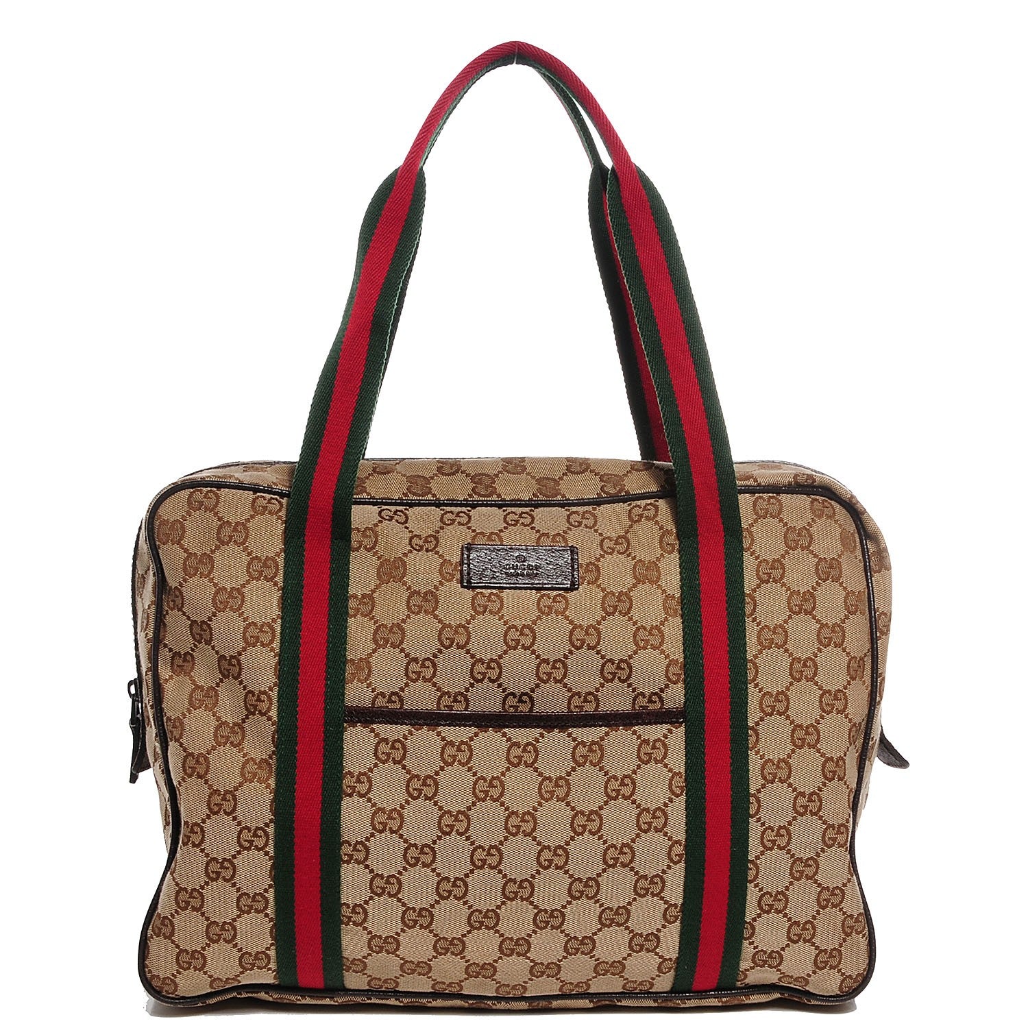 Gucci Monogram Web Carry On Tote Dark Brown 1 of 10