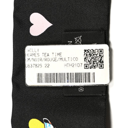 Hermes Silk Tea Time Twilly Black Rouge Multicolor 4 of 4