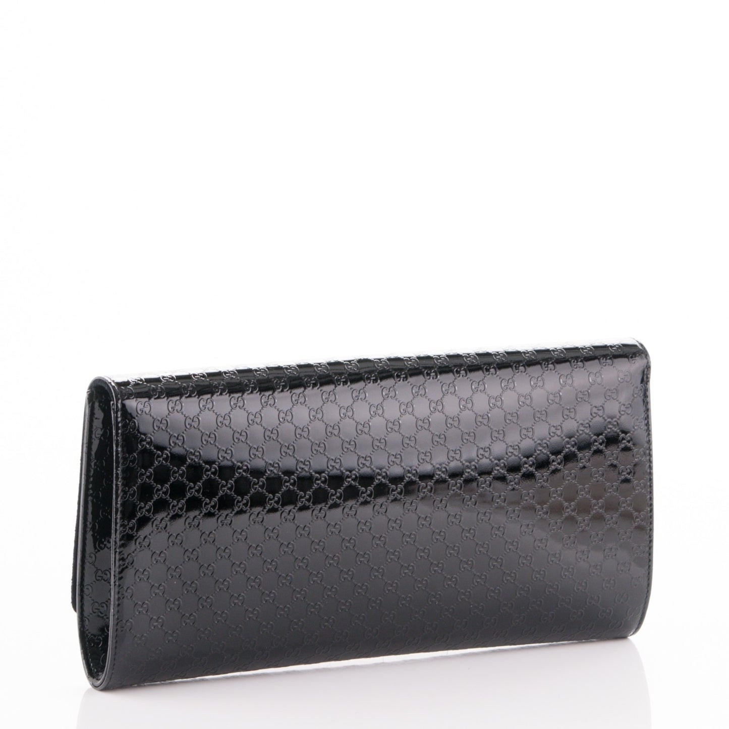 Patent Microguccissima Medium Broadway Clutch Black