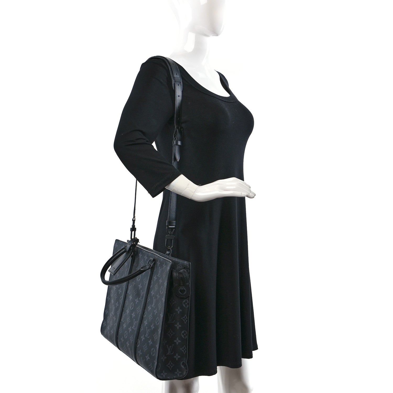 Louis Vuitton Monogram Eclipse Sac Plat Horizontal Zipper 2 of 10