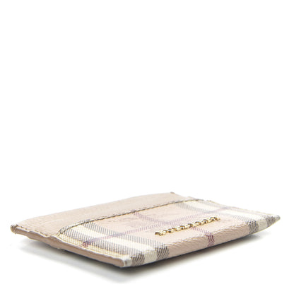 Burberry Soft Grain Calfskin Haymarket Check Izzy Card Case Beige 4 of 6