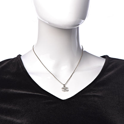 Chanel Crystal Timeless CC Necklace Silver 2 of 6