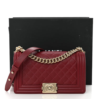 Chanel Caviar Quilted Medium Boy Flap Dark Red 11 of 11