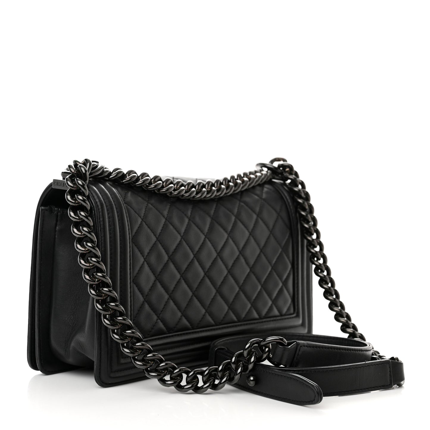 Calfskin Quilted Medium Boy Flap So Black