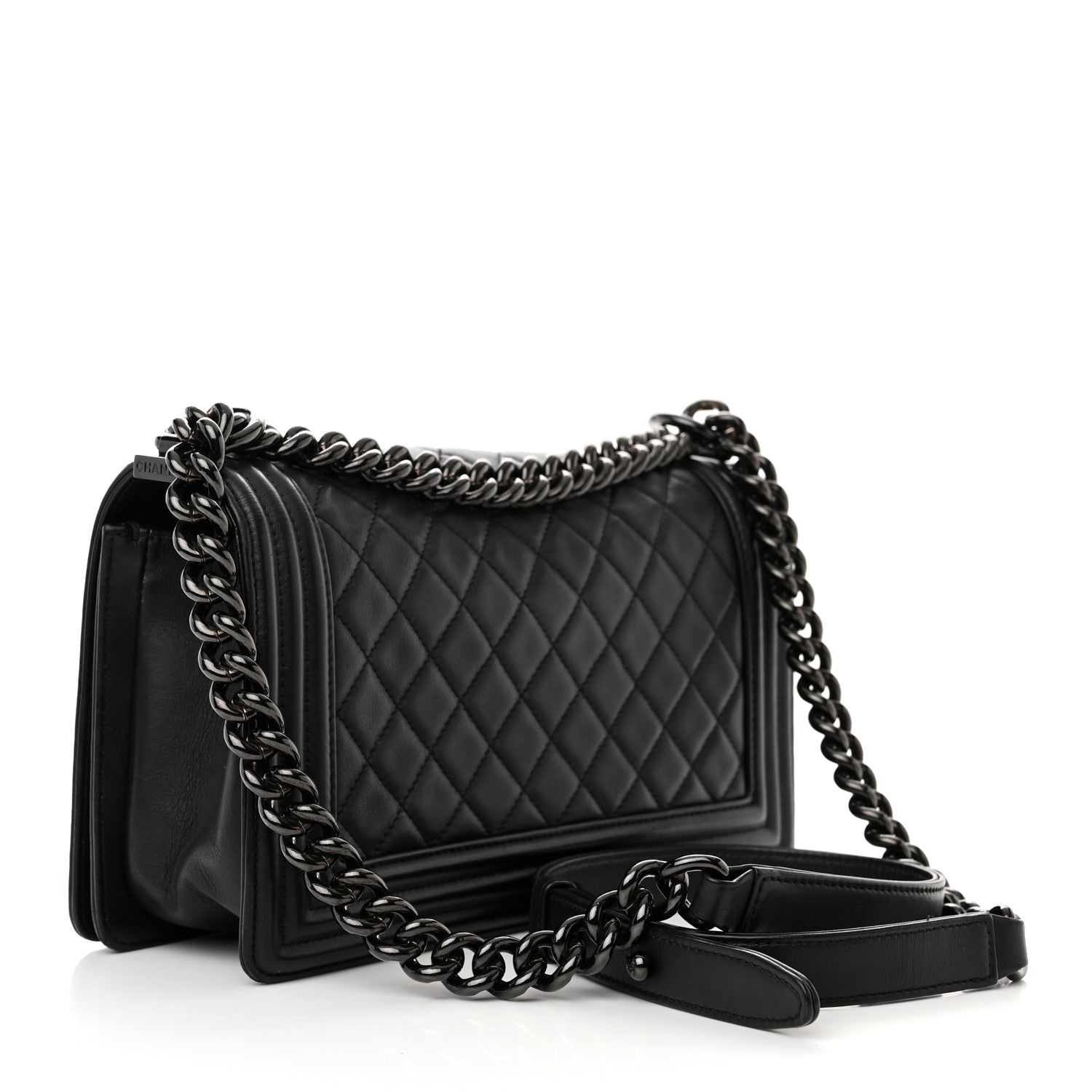 Chanel Calfskin Quilted Medium Boy Flap So Black 3 of 14