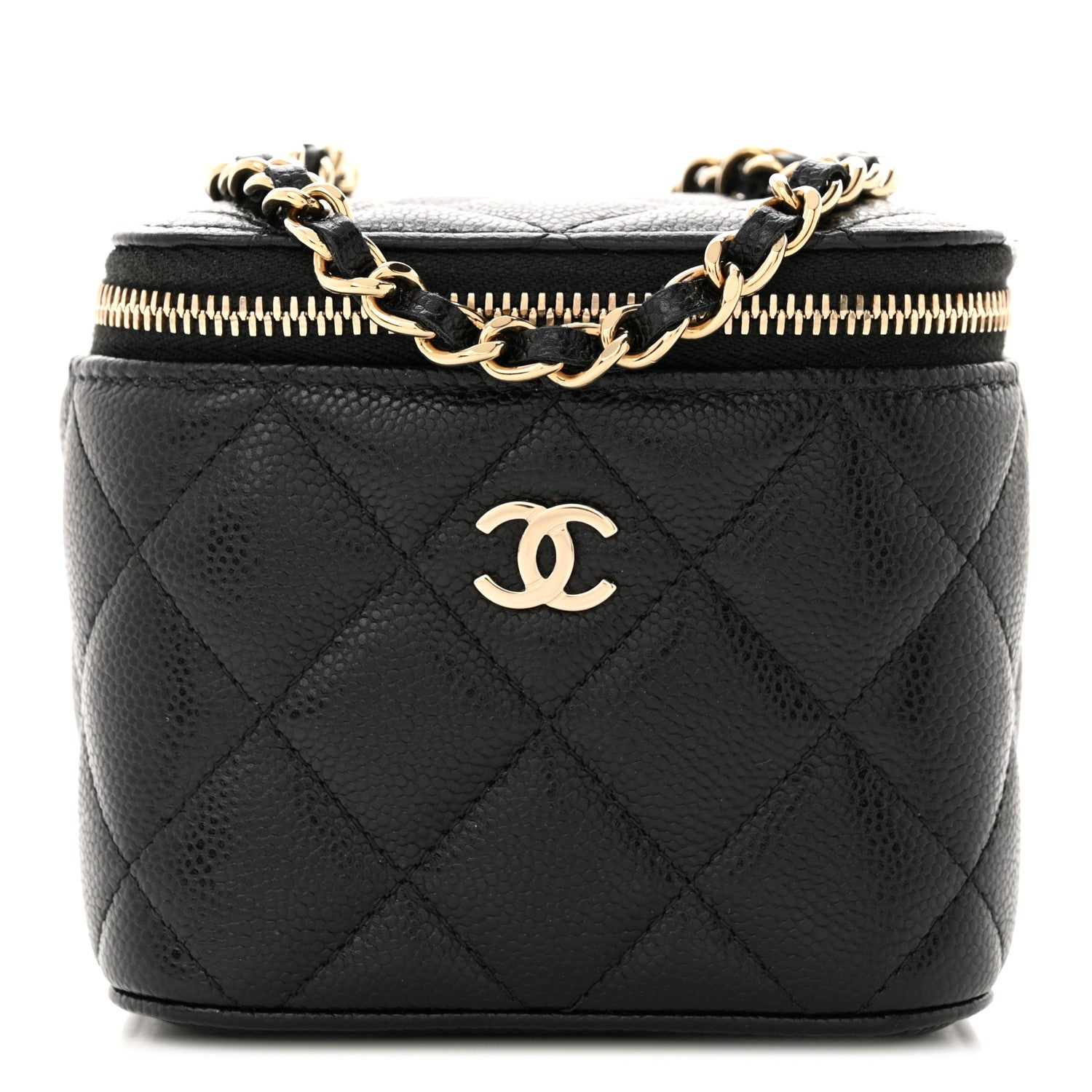 Chanel Caviar Quilted Mini Vanity Case With Chain Black 1 of 11