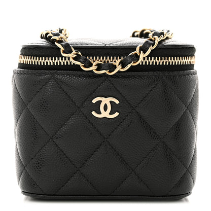Chanel Caviar Quilted Mini Vanity Case With Chain Black 1 of 11