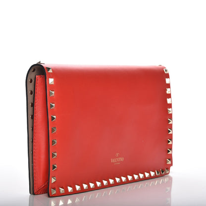 Valentino Garavani Nappa Rockstud Wristlet Clutch Deep Orange 3 of 7