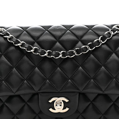 Chanel Lambskin Quilted Medium Double Flap Black 8 of 16