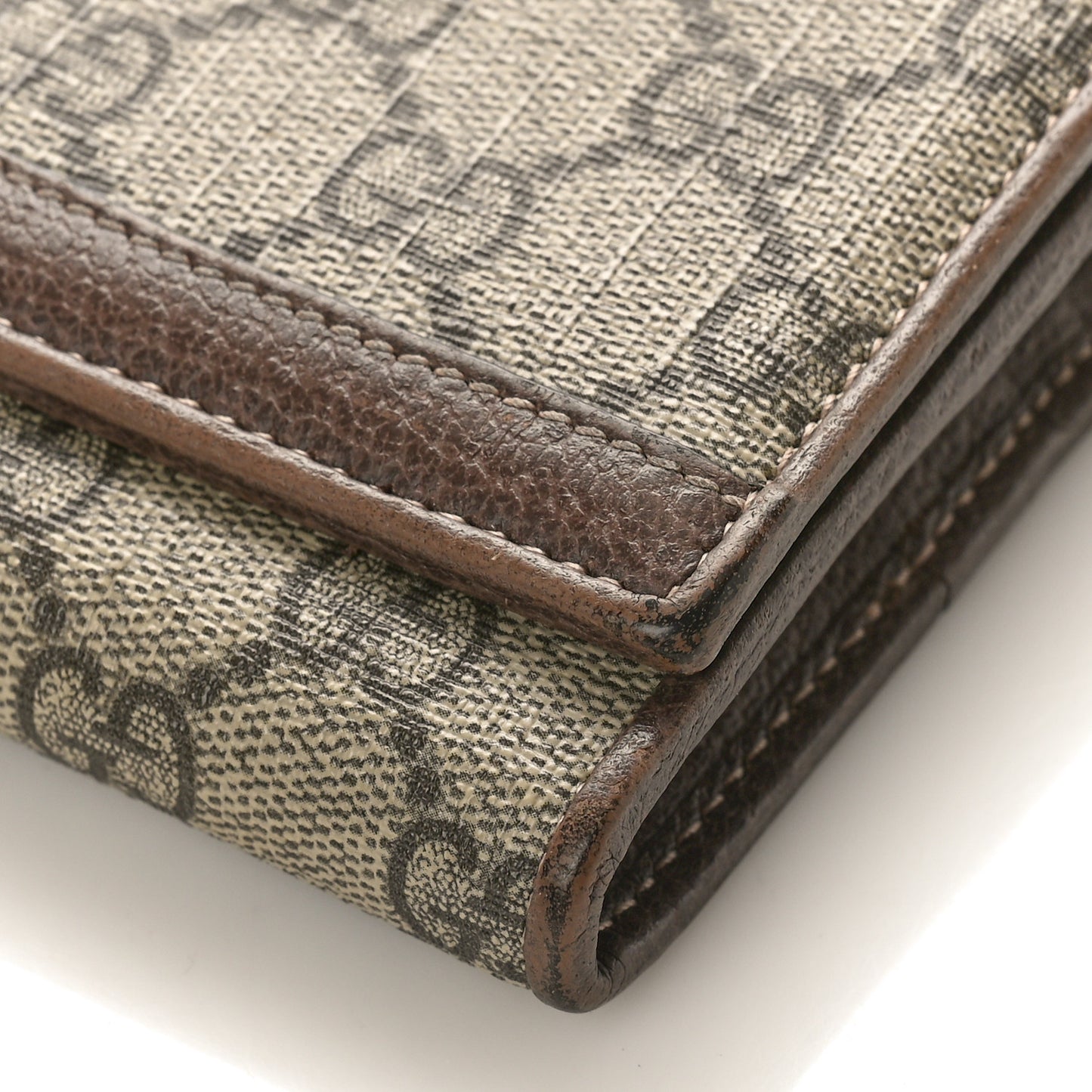 GG Supreme Monogram Web Ophidia Wallet On Chain Brown