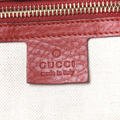 Gucci Calfskin Large Bamboo Shopper Tote Red 7 of 11