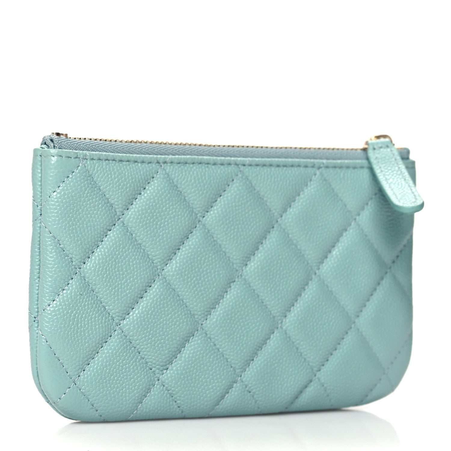 Chanel Caviar Quilted Small Cosmetic Case Light Blue 3 of 8
