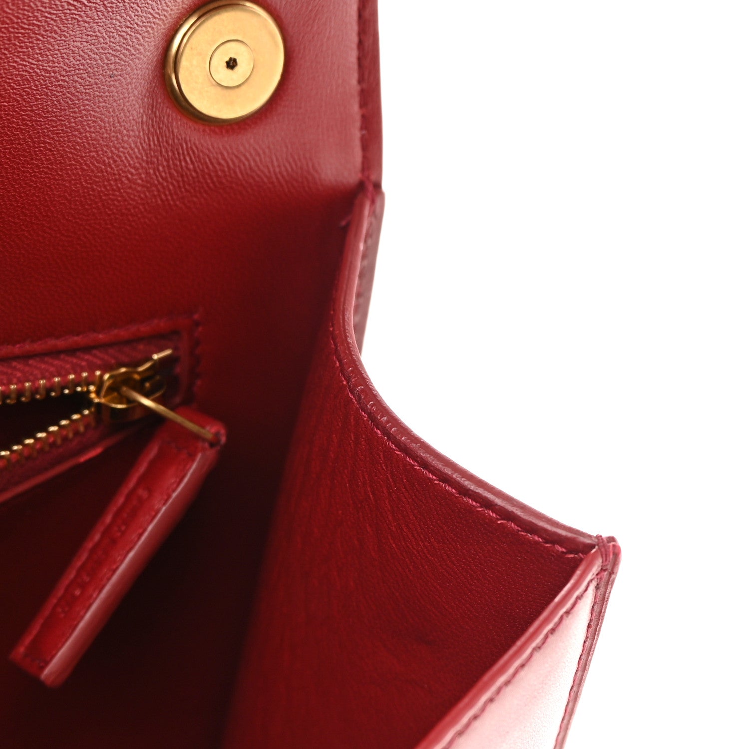 Saint Laurent Box Calfskin Le Carre Satchel Opyum Red 12 of 17