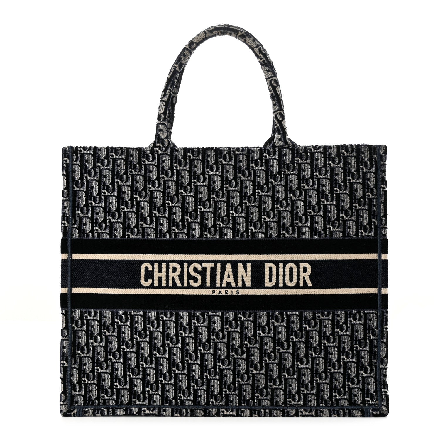 Christian Dior Oblique Velvet Large Book Tote Blue Multicolor 1 of 11