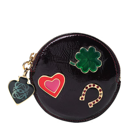 Loewe Patent Charms Zip Coin Purse Burgundy 1 of 4